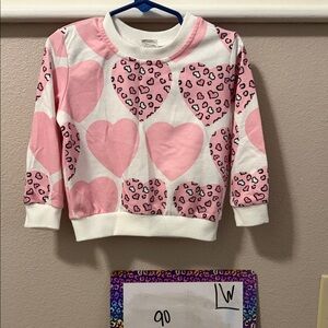 Pink Heart Patterned Sweatshirt
